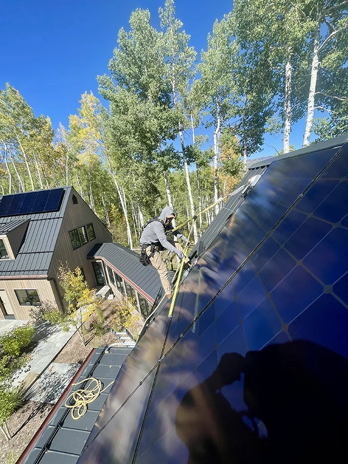 Completed commercial rooftop solar array